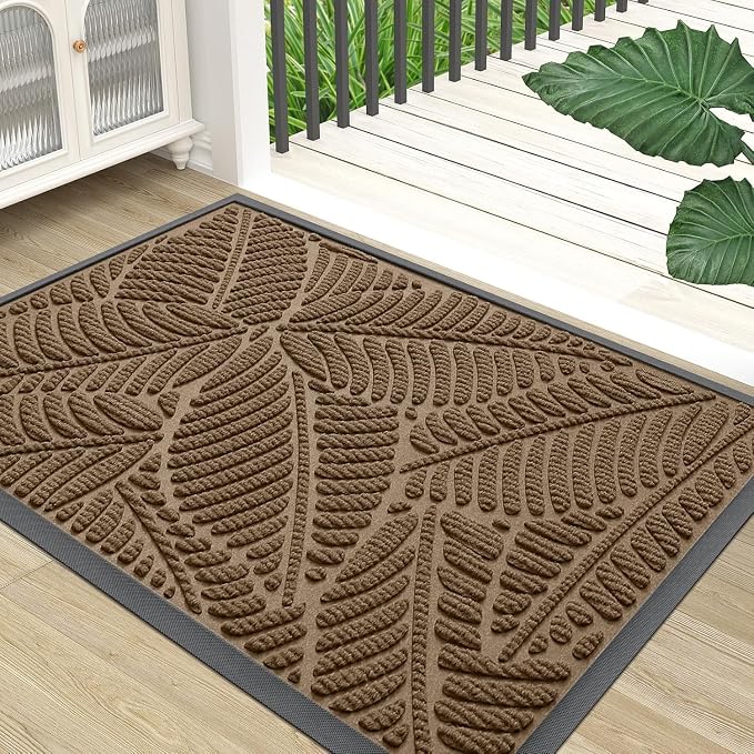 Colorxy Waterproof Doormat, Sturdy Natural Rubber Front Indoor Mat, Non Slip by Colorxy