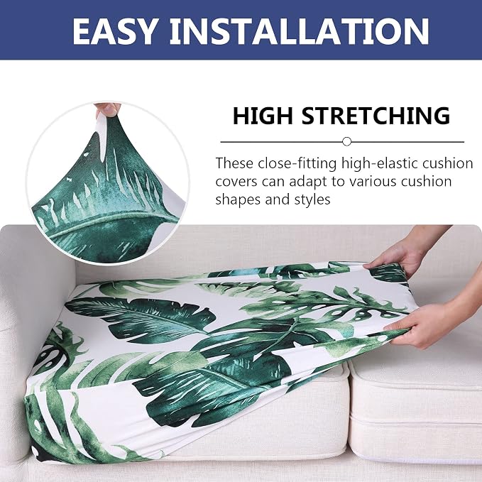 hyha Printed Couch Cushion Covers, Floral Sofa Covers Washable - Image 4