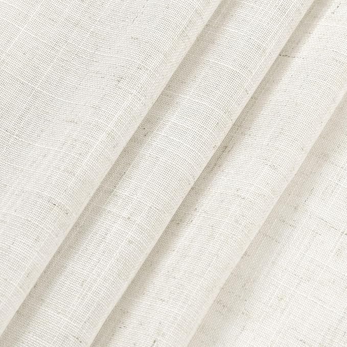 Cream Linen Back Tab Curtains 63 Inch Length - Image 6