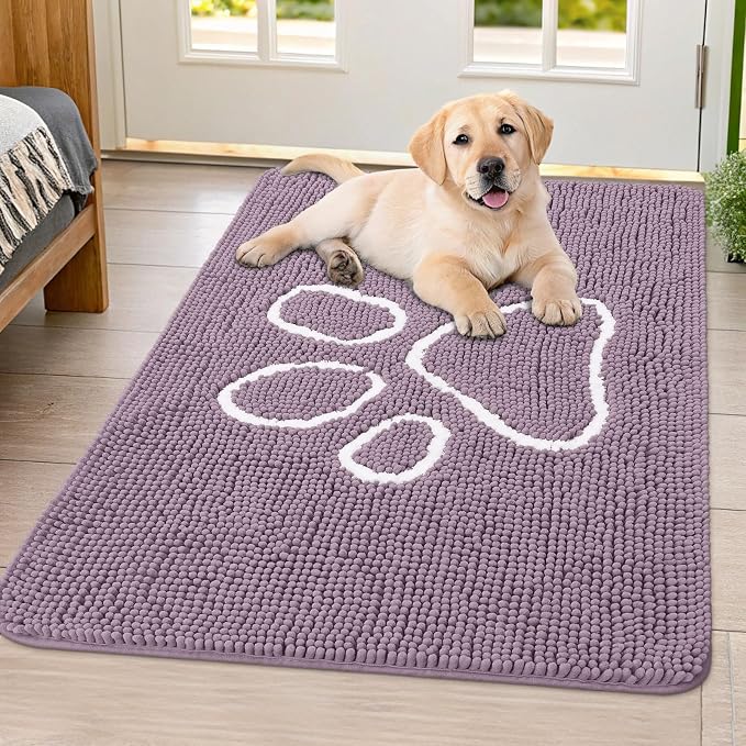 Smiry Dog Door Mat for Muddy Paws, Absorbent Dirt Trapper Non Slip Quick Dry by Smiry