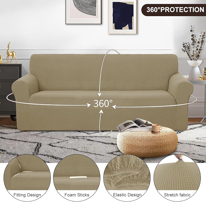 U-NICE HOME Stretch Couch Cover Sofa Cover Sofa Slipcover Furniture Protector - Image 3