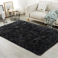 Ciicool Faux Fur Rug Black Fluffy Area Rugs by CIICOOLHomeDeco