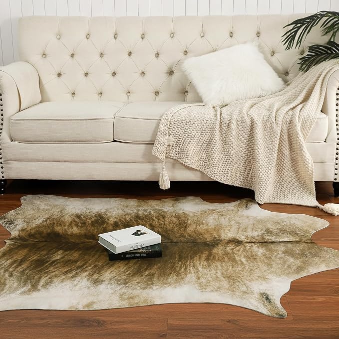 AROGAN Western Decor Faux Fur Cowhide Rug, 4 x 3 Feet Premium Animal Skin Cow - Image 9
