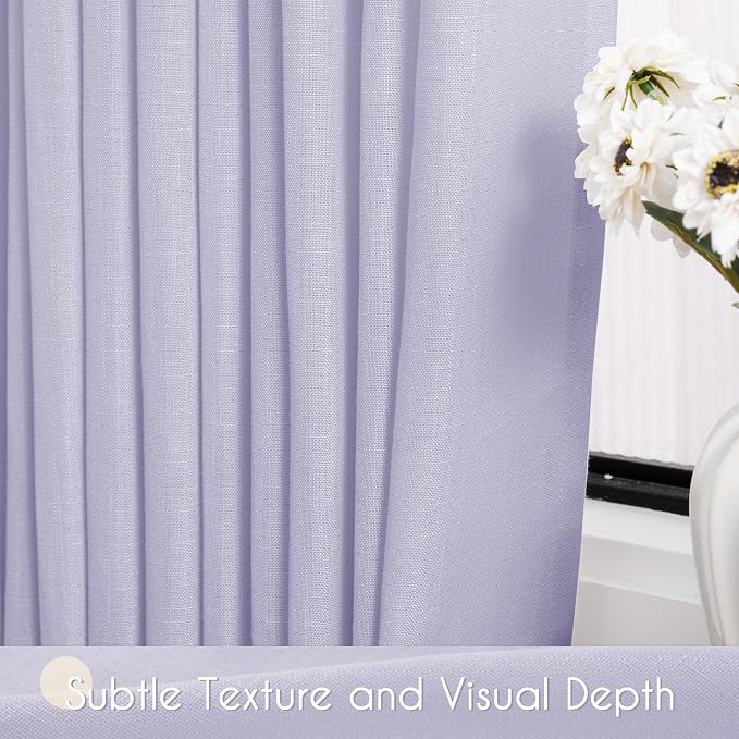 Lavender Linen Curtains Back Tab 108 Inches - Image 4