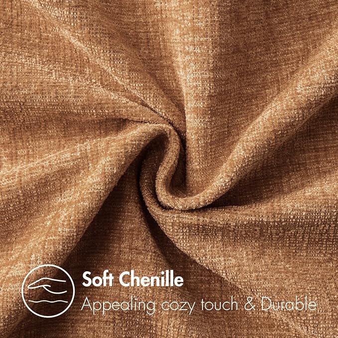 MIULEE Pack of 2 Brown Throw Pillow Covers 18x18 Inch Soft Chenille Pillow - Image 2