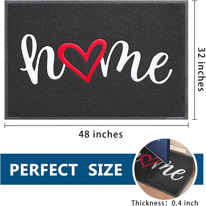 EARTHALL Door Mat Outside Inside Home Doormat, Durable Floor Mat Non Slip Mat - Image 2