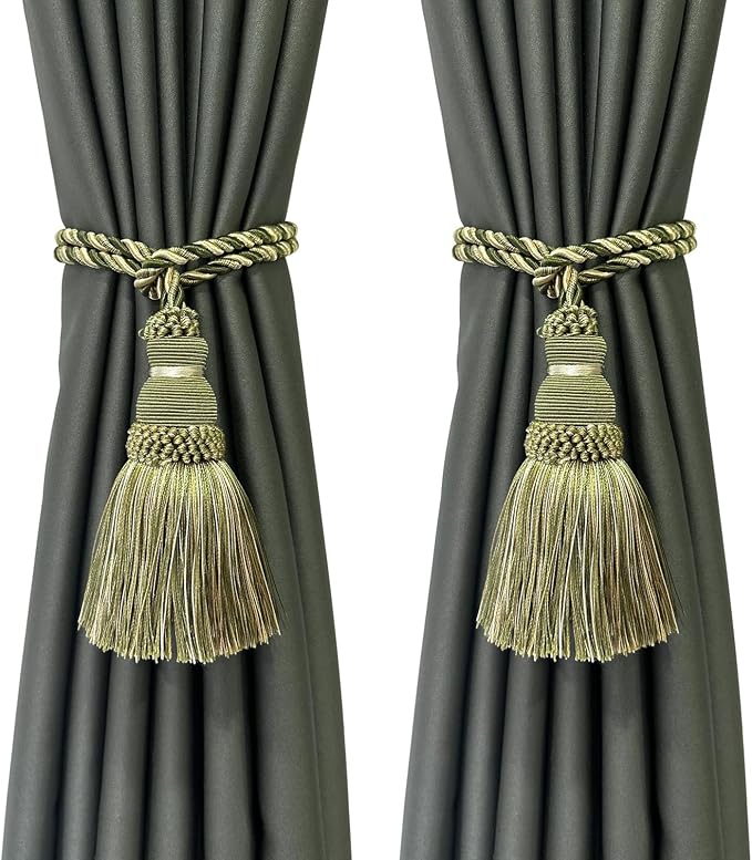 Fenghuangwu 2 Pack Curtain Tie Backs Rope Tassels by fenghuangwu
