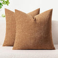 MIULEE Pack of 2 Brown Throw Pillow Covers 20x20 Inch Soft Chenille Pillow by MIULEE