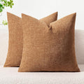 MIULEE Pack of 2 Brown Throw Pillow Covers 18x18 Inch Soft Chenille Pillow by MIULEE