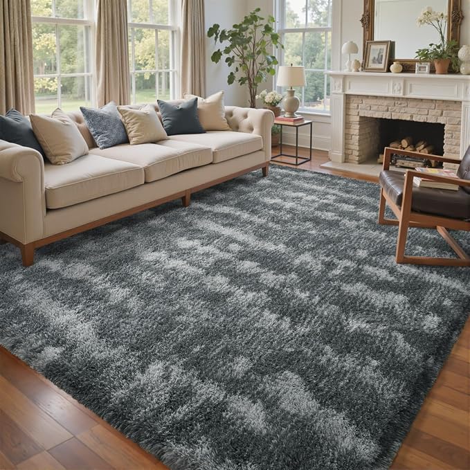5x7 Ft Large Shag Rugs for Bedroom Living Room, Tie Dyed Ultra Soft Fluffy by Cuzwlovita