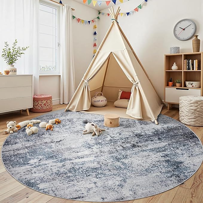 Round Rug 8ft Circle Rug Washable: Carpet Circular Area Rug - Image 4