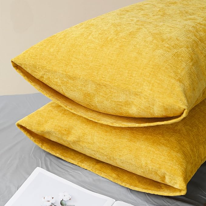 CaliTime Throw Pillow Covers Decorative 20 X 26 Inches Pack of 2 Cozy Chenille - Image 4