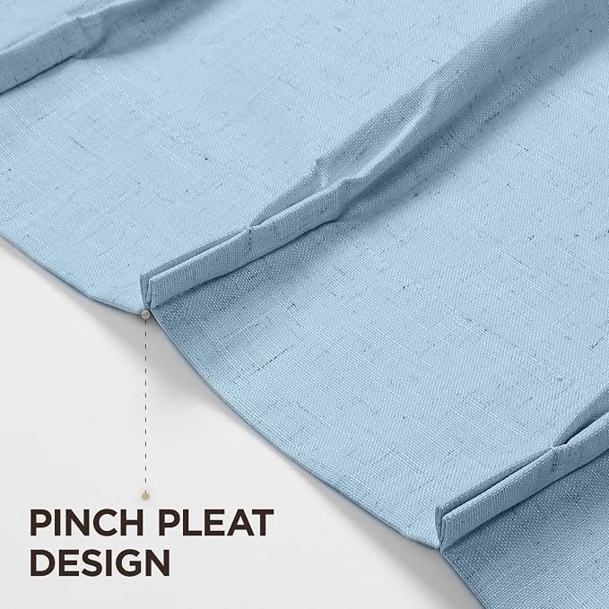 Joydeco Pinch Pleated Linen Curtains - Image 5