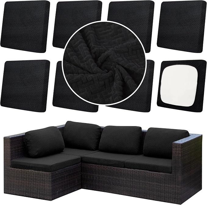 8Pcs Outdoor Cushion Covers, Patio Cushion Covers, Stretch Elastic Slipcovers by dreahoteztil