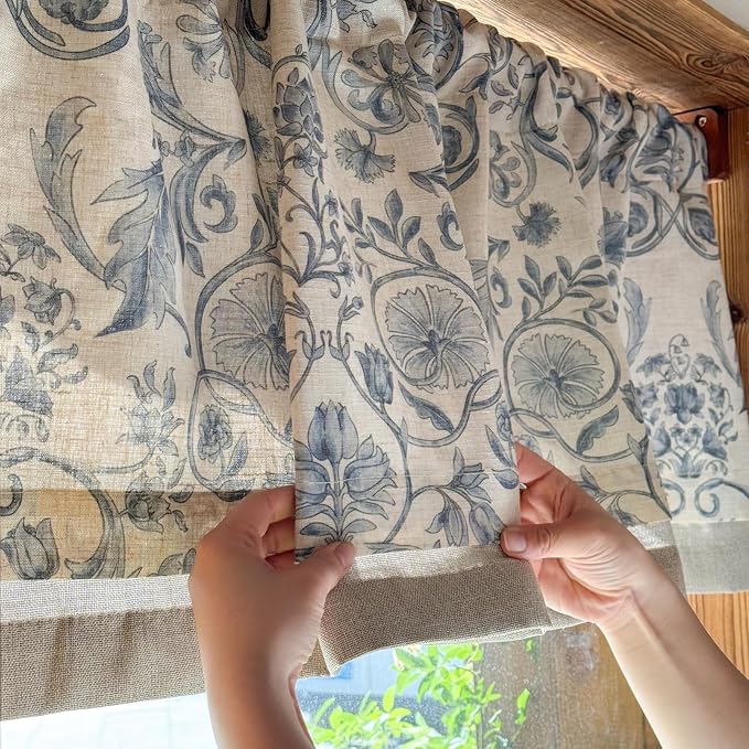 jinchan Linen Valance Kitchen Curtain - Image 4