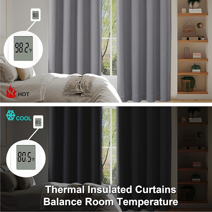 Simplebrand Ava Light Grey Short Blackout Curtains - Image 6