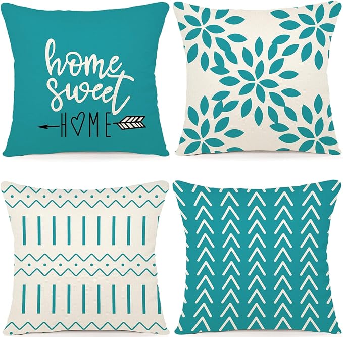 YCOLL Pillow Covers 18x18 Set of 4, Modern Sofa Throw Pillow Cover, Decorative by PillowCoversExpert