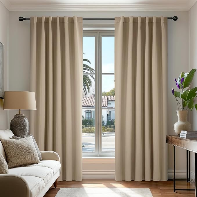 Deconovo Blackout Curtains, Thermal Insulated, W52 x L108 2 Panels, Back Tab by Deconovo