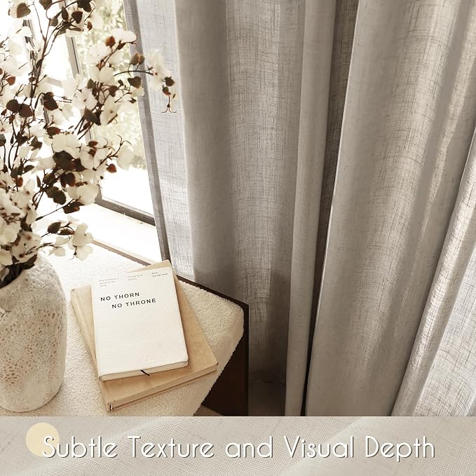 Taupe Linen Curtains 96 inches Long - Image 3