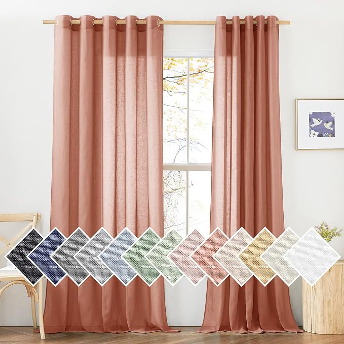 NICETOWN Semi Sheer Linen Patio Curtains by NICETOWN