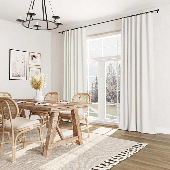 Guken 100% Blackout Linen Curtains 42 Inch Wide by 96 Inch 2 Panels Set - Image 8
