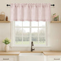 OVZME Blush Pink Valance for Windows, Light Filtering Faux Linen Textured Small by OVZME