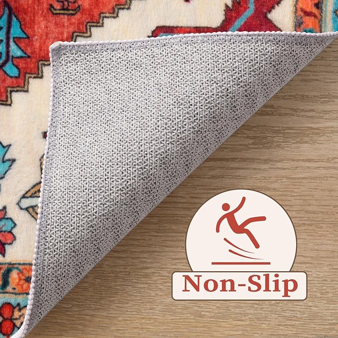 SERISSA 2x4 Boho Rugs for Entryway, Washable Non-Slip Kitchen Runner Rug - Image 4