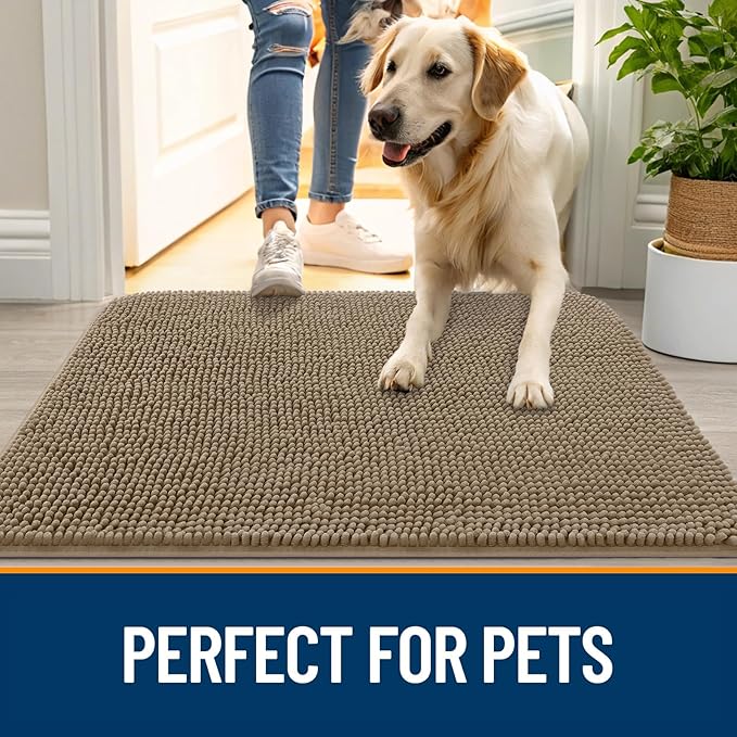 OLANLY Dog Door Mat for Muddy Paws 34x21, Absorbs Moisture and Dirt, Absorbent - Image 6