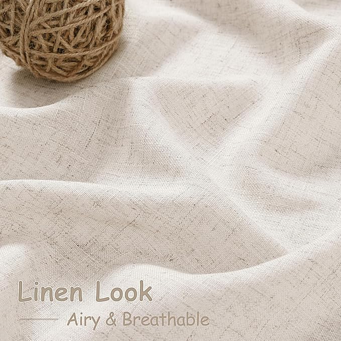 Nanspring Beige Farmhouse Curtains 30 Inch Length - Image 4