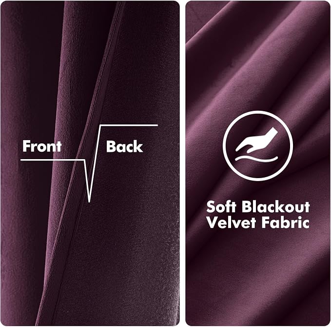 MIULEE Velvet Curtains Purple Orchid Elegant Grommet Thermal Insulated - Image 3