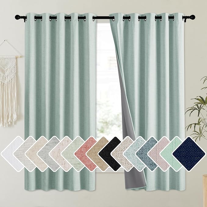 NICETOWN 100% Absolutely Blackout Linen Curtains by NICETOWN
