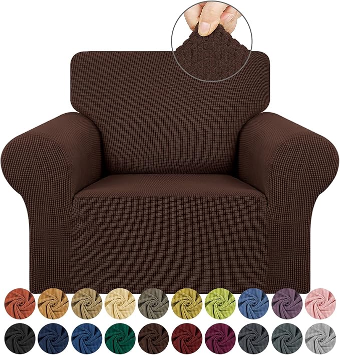 KEKUOU Stretch Single Sofa Slipcover 1 Piece Couch Sofa Cover Furniture by KEKUOU