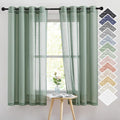 NICETOWN Linen Textured Semi Sheer Curtains, Eyelet Top Bedroom Window Privacy by NICETOWN
