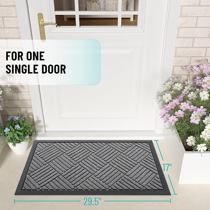 OLANLY Front Door Mat Outside Entrance 29.5x17, Heavy Duty Sturdy Natural - Image 2