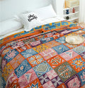 MSGKV Boho Throw Blanket 90''x98'' 100% Cotton Spring Blanket by MSGKVHomeTextiles