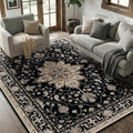 RELEANY Washable Area Rug, Water Repellent, Pet Friendly, Vintage Floral Boho by RELEANY
