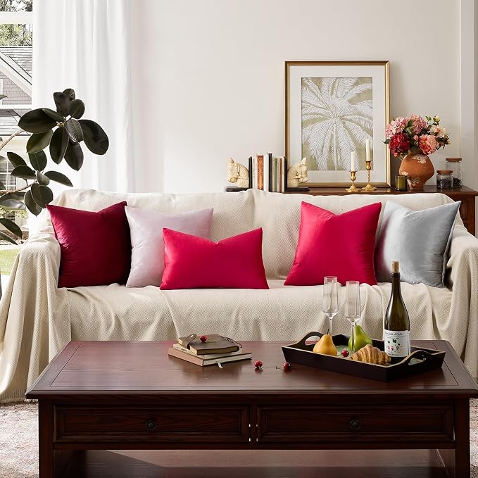 GIGIZAZA Red Velvet Decorative Throw Pillow Covers - Image 7