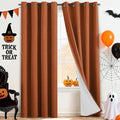 Yakamok Burnt Orange Linen Curtains 100% Blackout 90 Inches Long, Room by Yakamok