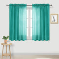 DWCN Teal Sheer Curtains Semi Transparent Voile Rod Pocket Curtains by DWCN