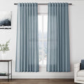 Nanspring Light Blue Linen Curtains 72 Inch Length by Nanspring