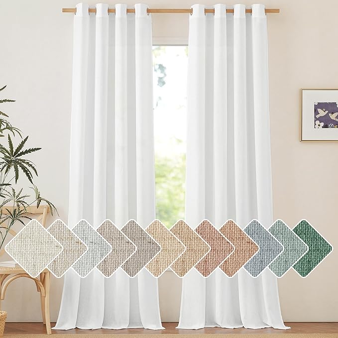 NICETOWN Thick Linen 120 inch Curtains by NICETOWN