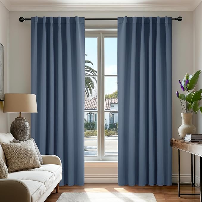 Deconovo Blackout Curtains, Thermal Insulated, W52 x L84 2 Panels, Back Tab by Deconovo