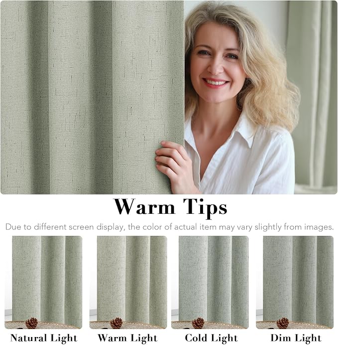 H.VERSAILTEX Linen Blackout Curtains Durable Thick Textured Linen Look 100% - Image 6