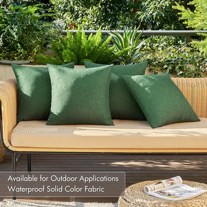 MIULEE Pack of 4 Decorative Throw Pillow Covers Linen Waterproof Pillow Covers - Image 3
