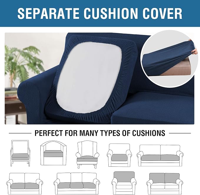 H.VERSAILTEX 3 Piece Stretch Sofa Covers - Image 5