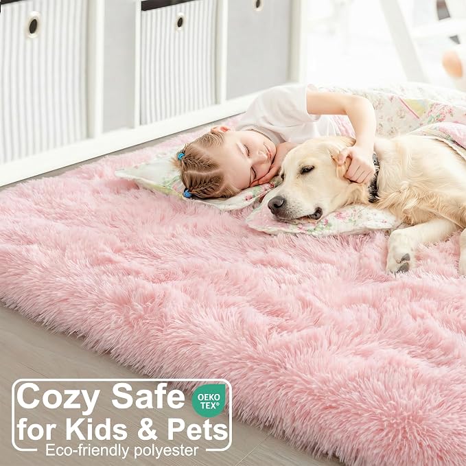 Amdrebio Pink Large Kids Area Rug 8x10 - Image 5