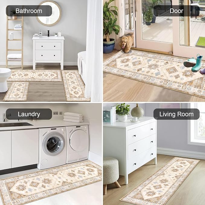 HEBE Boho Kitchen Rug Sets 3 Piece - Image 6