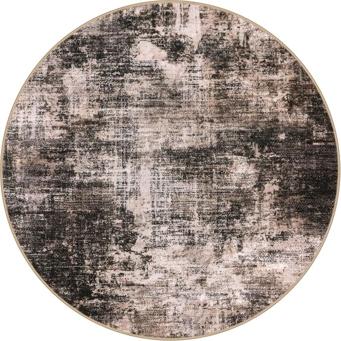 IOHOUZE Abstract Round Area Rug 8 Ft Washable Circle Rugs Large Round Rug Non - Image 8