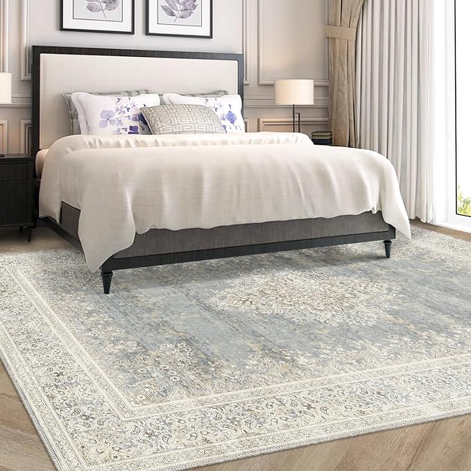 8x10 Area Rug Non Slip Boho Large Rug Entryway Indoor Mat Machine Throw Bedside - Image 3