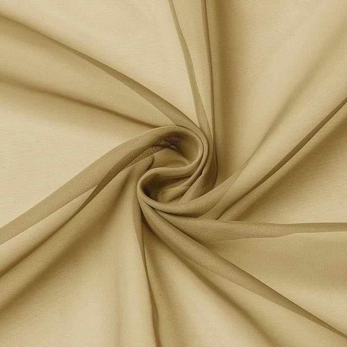 Gold Sheer Curtains 90 Inches Long 2 Panels Set - Image 9